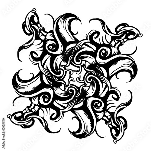 Wallpaper Mural decorative elements in vintage style for decoration layout, framing, for text for advertising, vector illustration hands, ornamental part of the frame Torontodigital.ca