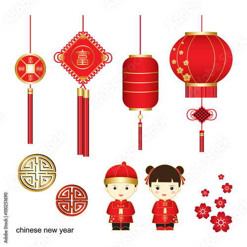 Chinese New Year vector,Chinese characters is meaning lucrative