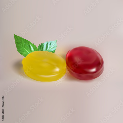 sucking candy icon, vector object isolated, transparent sucking a lollipop Vitamin candy cough sweet in the wrapper stuffed with mint, liquid filling