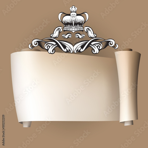 crown vector, decorative elements in vintage style for decoration layout, framing, for text for advertising, vector illustration hands