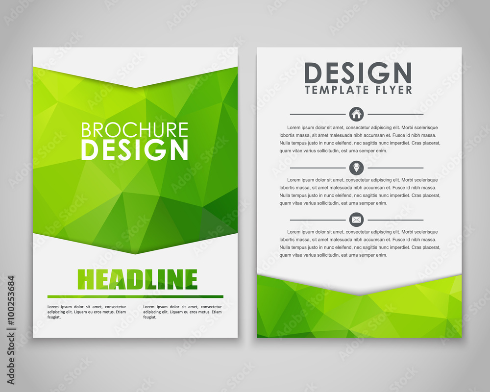 Design flyers and brochures polygonal Design flyers and brochures polygonal