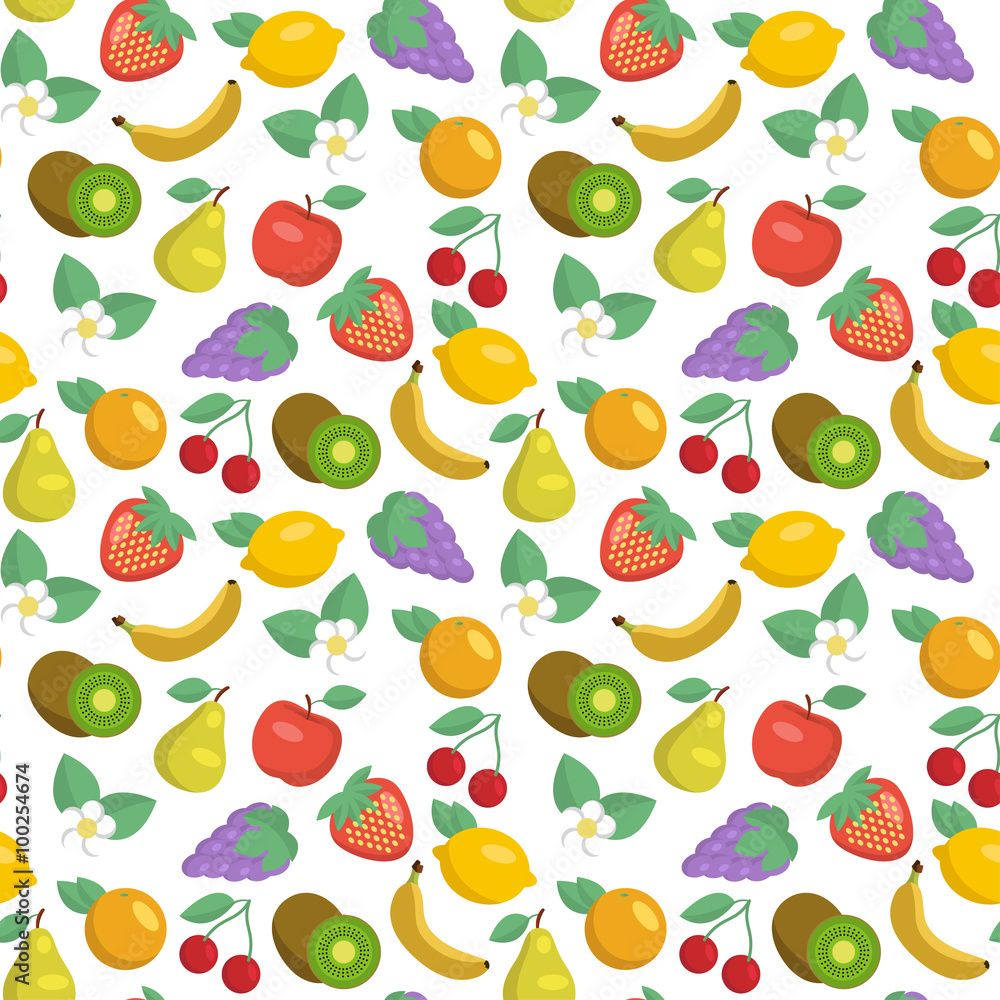 Vector seamless pattern with fruits Vector seamless pattern with fruits