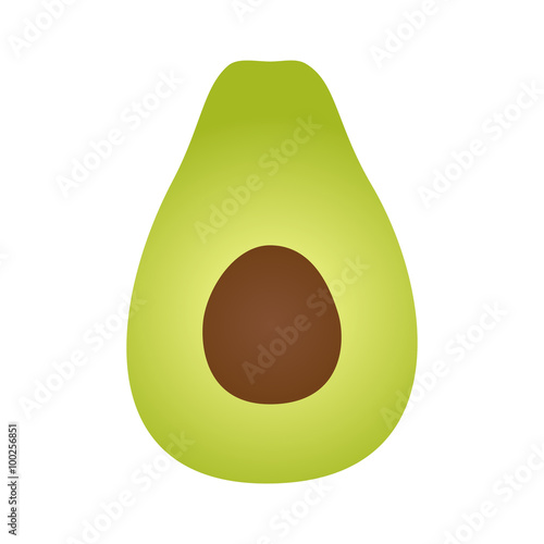 Avocado  / alligator pear fruit flat color icon for food apps and websites
