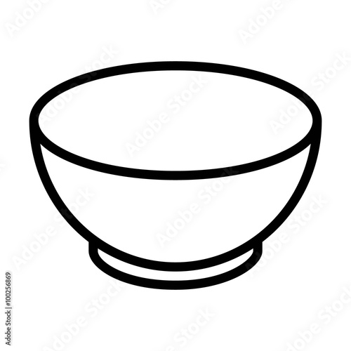 Soup bowl dishware line art icon for food apps and websites