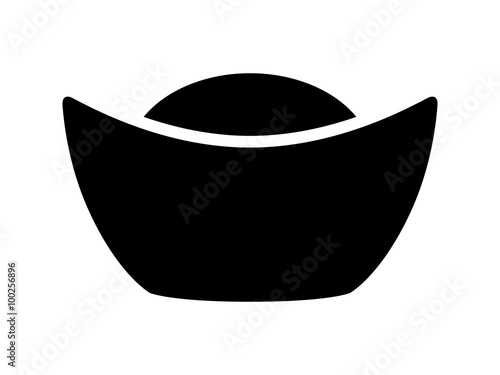 Sycee / gold ingot for Chinese New Year flat icon for apps and websites