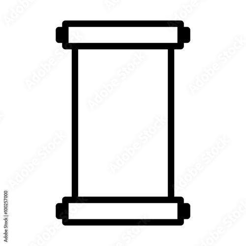 Ancient vertical scroll line art icon for apps and websites