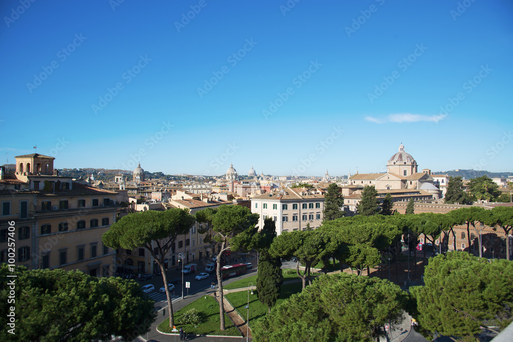 Landscape of Rome Vitroriano Palace, Piazza Venezia, Rome, Italy