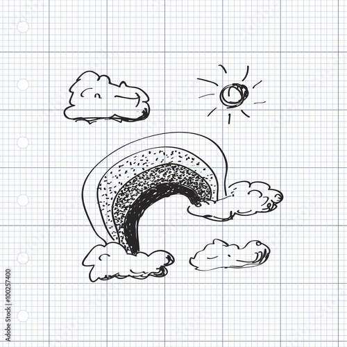 Simple doodle of a rainbow