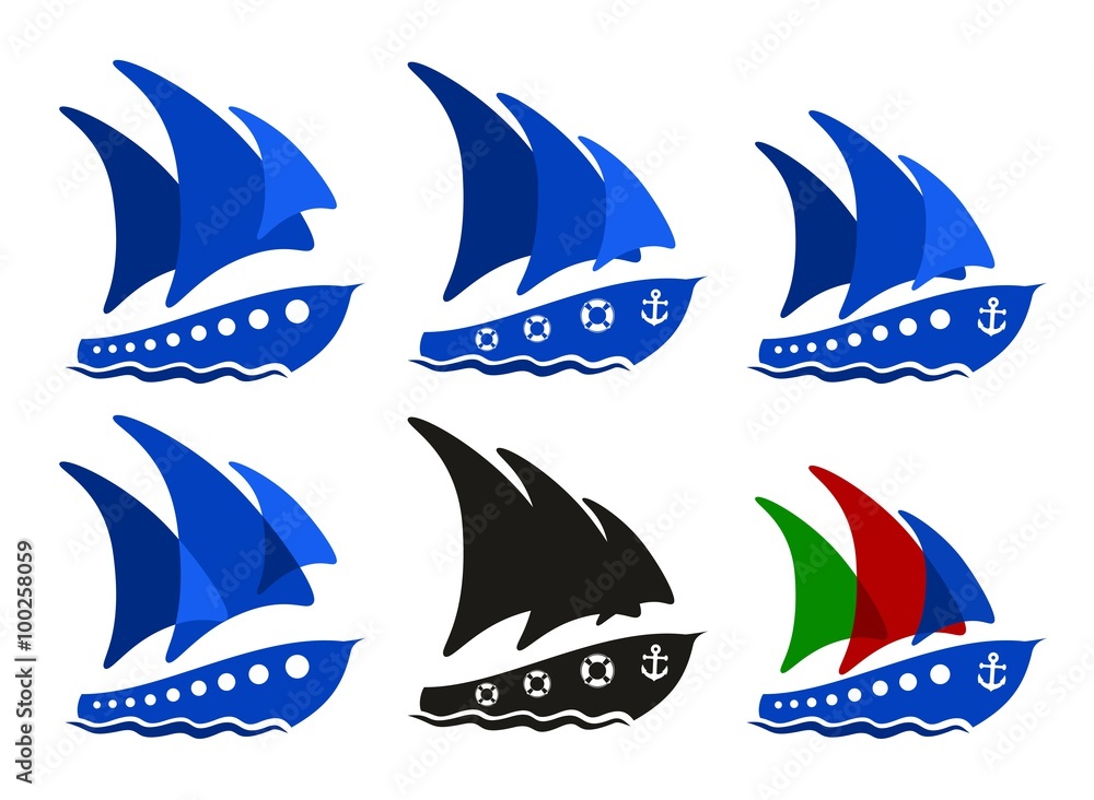 Logos of the ships in the sea.
Logos of the ships in the sea.
