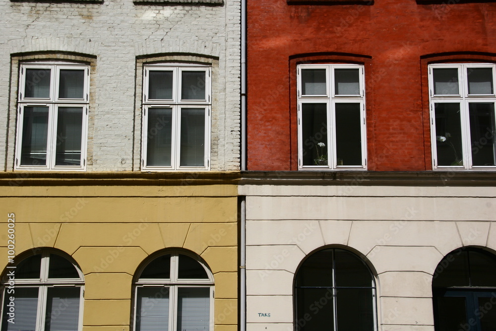 Bunte Häuser in Kopenhagen, Dänemark