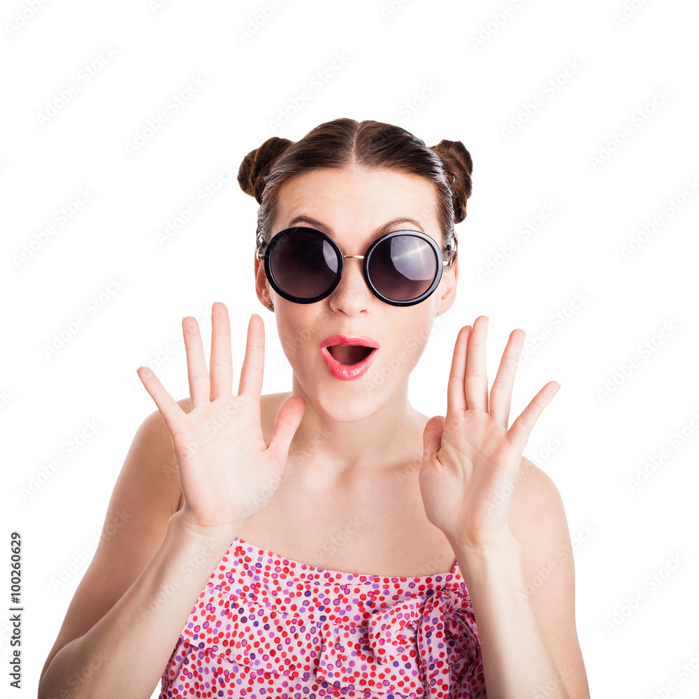 funny girl in sunglasses