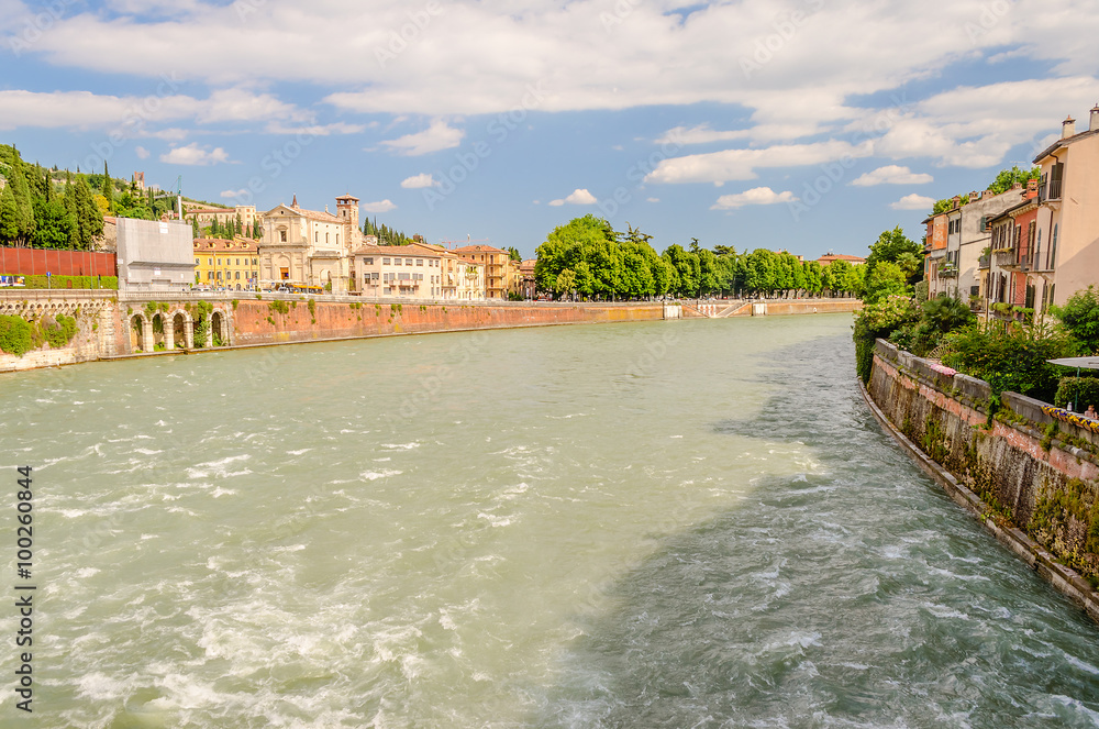 View Over Adige River in Verona, Italy