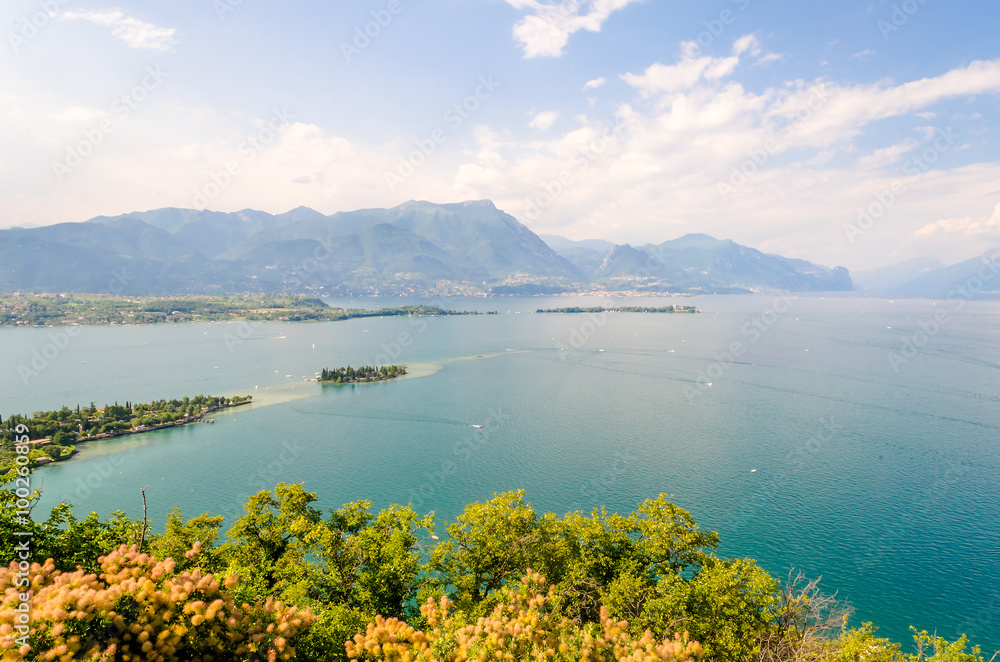 View from the Manerba Rock on Lake Garda, Italy