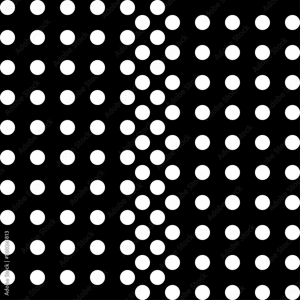 Seamless black and white vector decorative background with polka dots Seamless black and white vector decorative background with polka dots