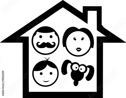 FAMILY HOUSE - sign, symbol
