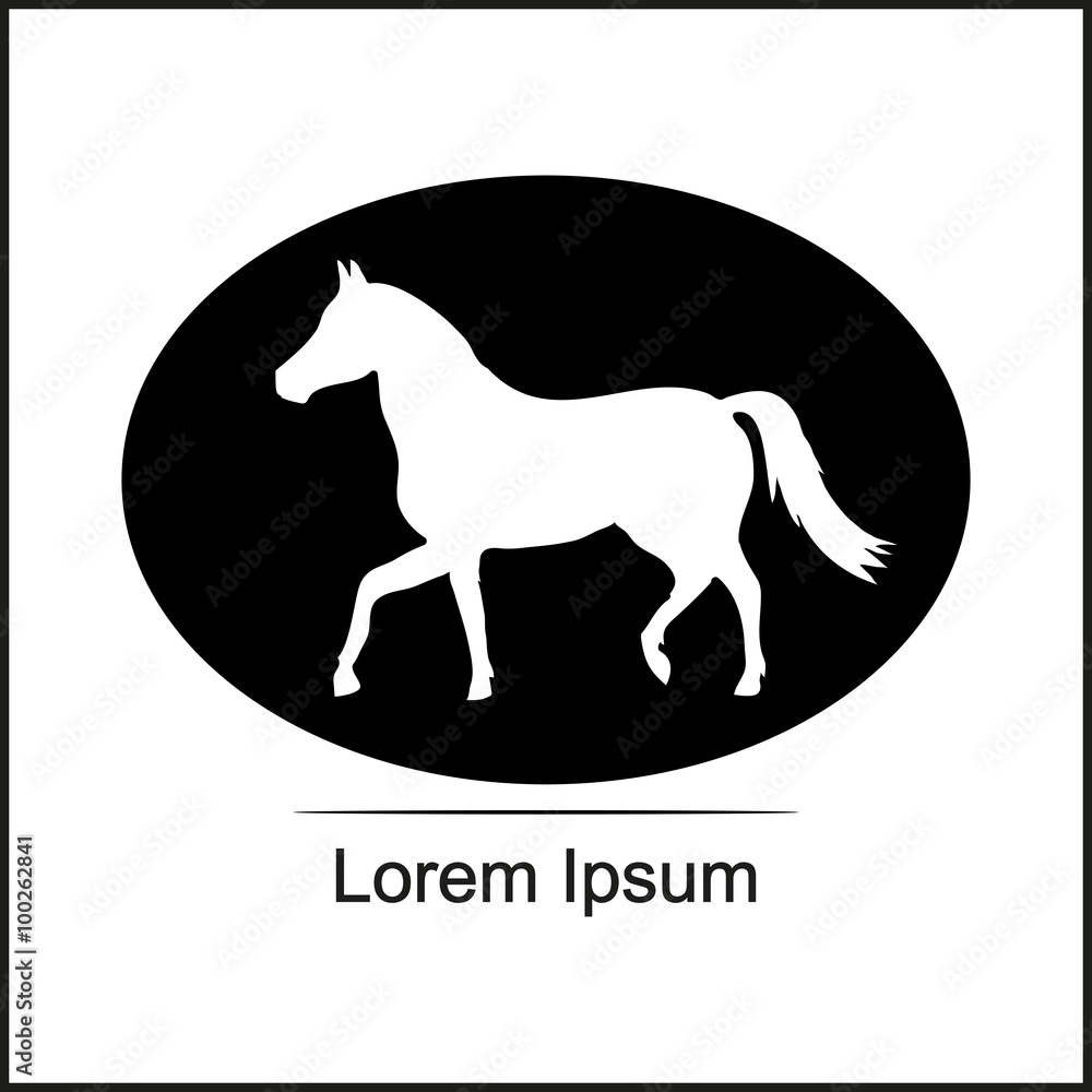 Illustration with the image of a horse Illustration with the image of a horse