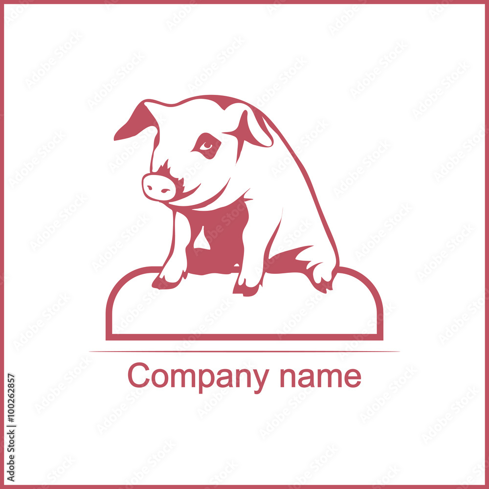 Vector illustration of a pig