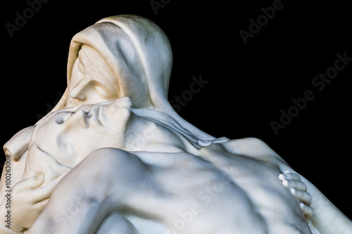 More then 100 years old religious statue Madonna and Christ (compassion)