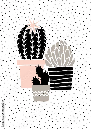 Obraz Ręcznie rysowane plakat kaktusa