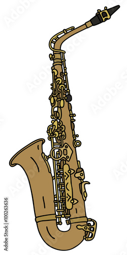 Saxophone / Hand drawing, vector illustration