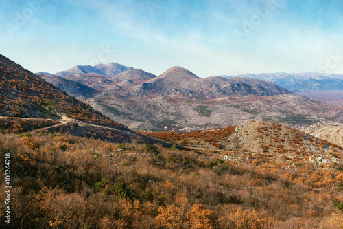 Hills and mountains in autumn colors. Bosnia and Herzegovina, Tuli region 