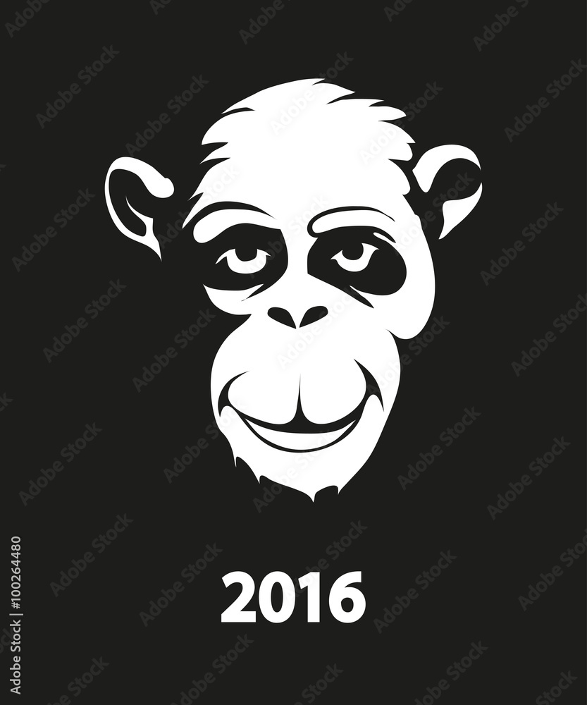 Vector illustration of a monkey. On New Year's Eve Vector illustration of a monkey. On New Year's Eve