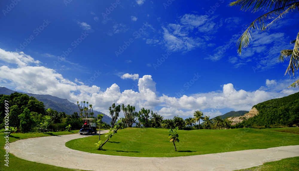 Obraz premium Golf course. Beautiful background.