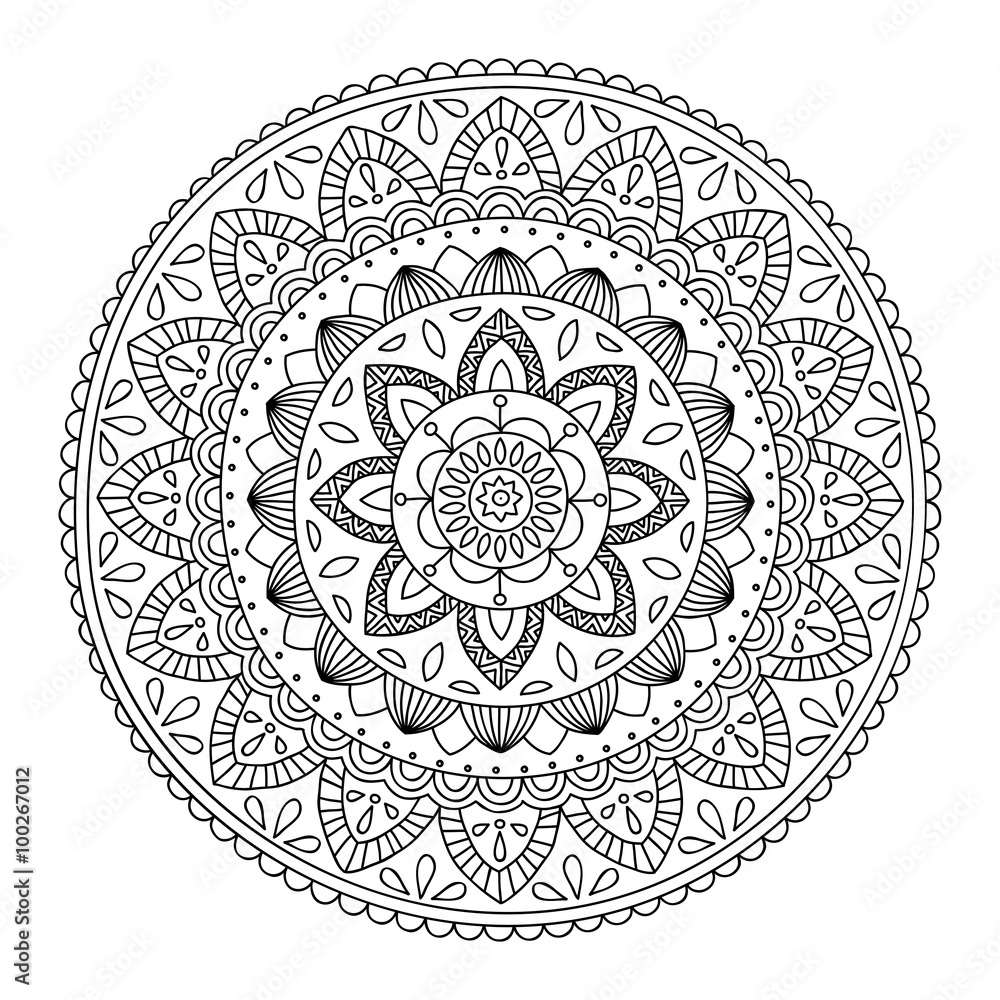 Hand drawn mandala Stock Vector | Adobe Stock