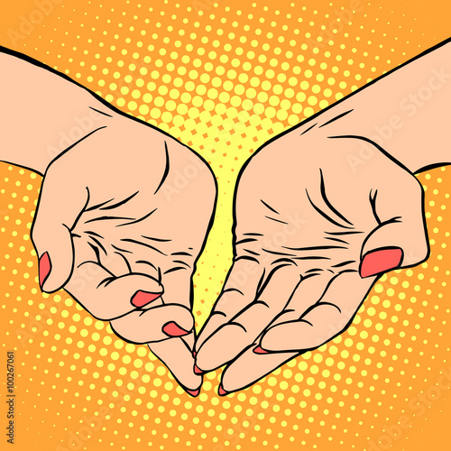 Fotografie Womens hand heart shape love romance Valentines day