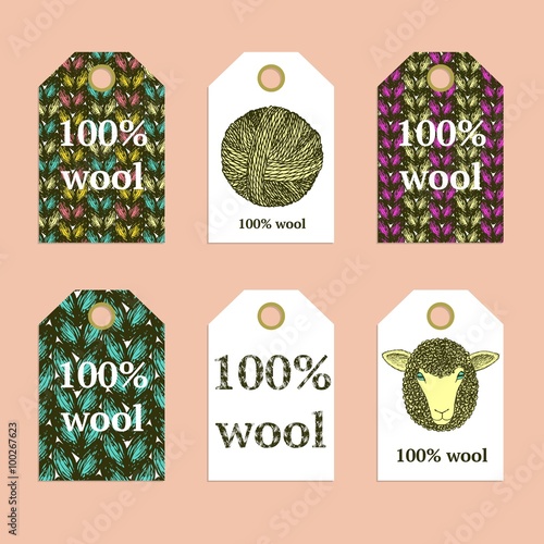 Sketch 100% wool tags