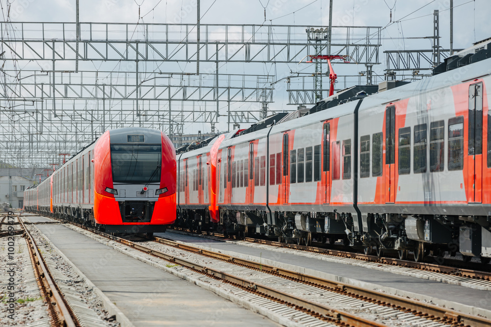 Fast train in the service depot Fast train in the service depot
