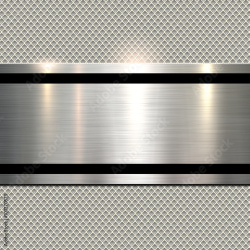 Background, polished metal texture over seamless pattern