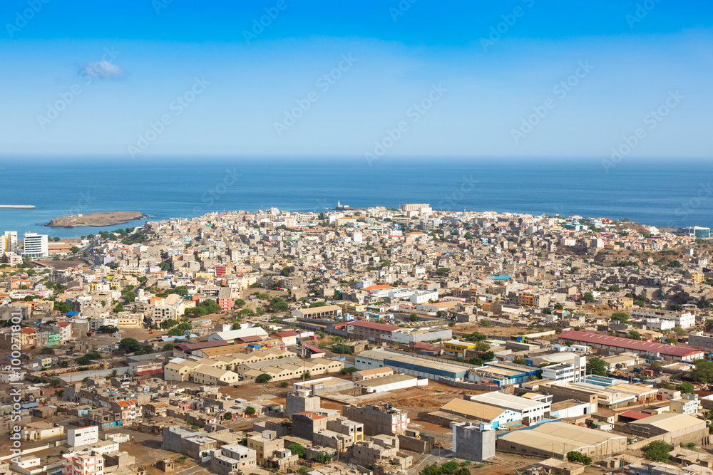 View of Praia city in Santiago - Capital of Cape Verde Islands -