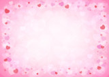 Beautiful pink hearts bokeh for valentine background, love conce