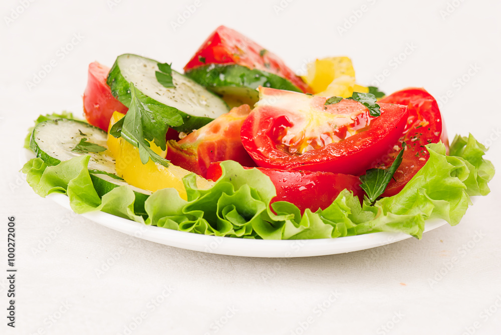 vegetable salad on plate vegetable salad on plate