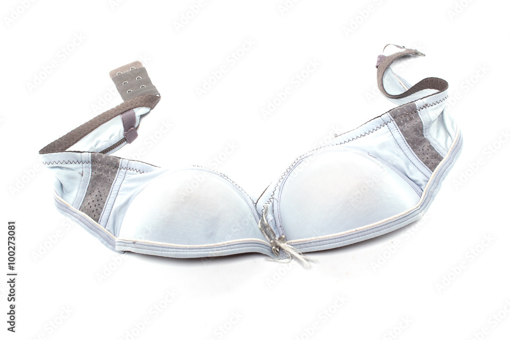 Old bra on a white background. Old bra on a white background.