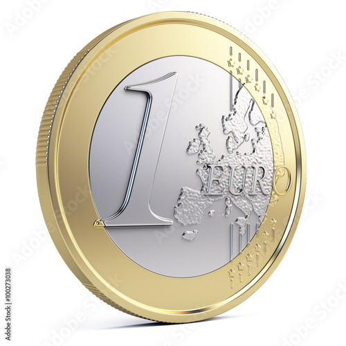 One euro coin isolated on white photo