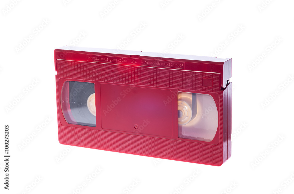 Video cassette isolated on white background