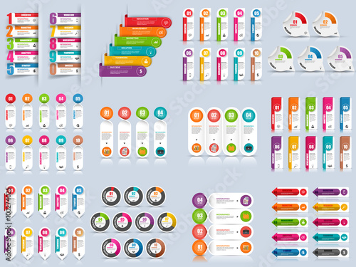 Set of infographic options vector design template