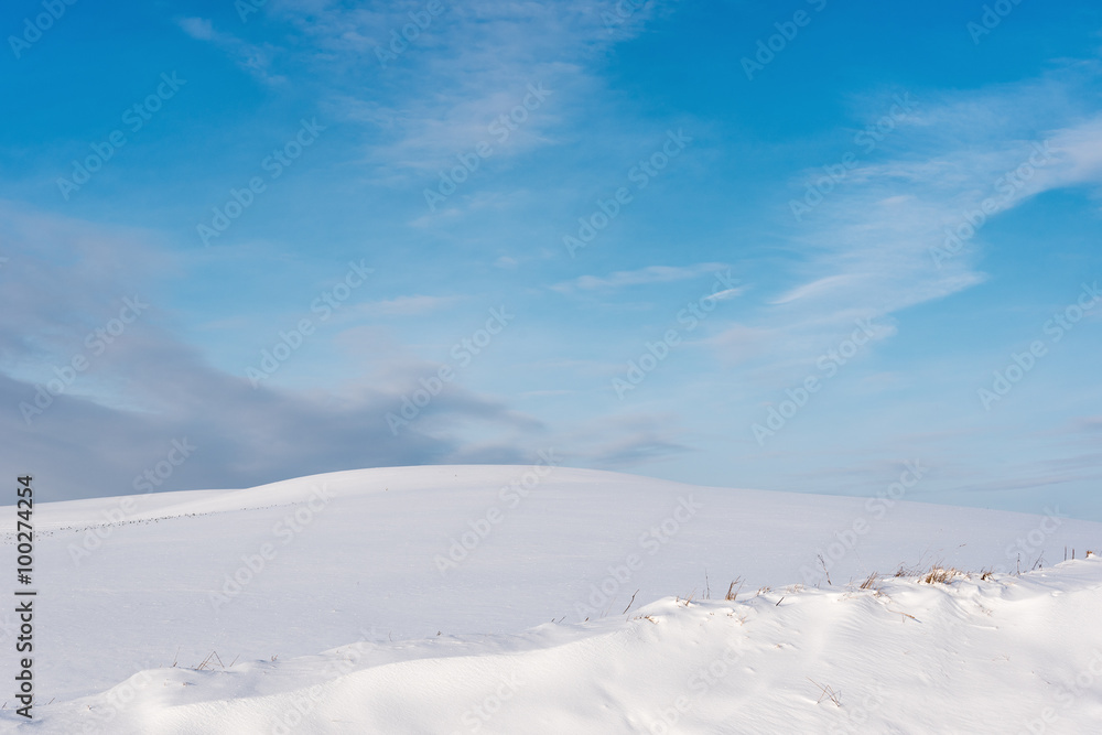 Snow and sky. Snow and sky.