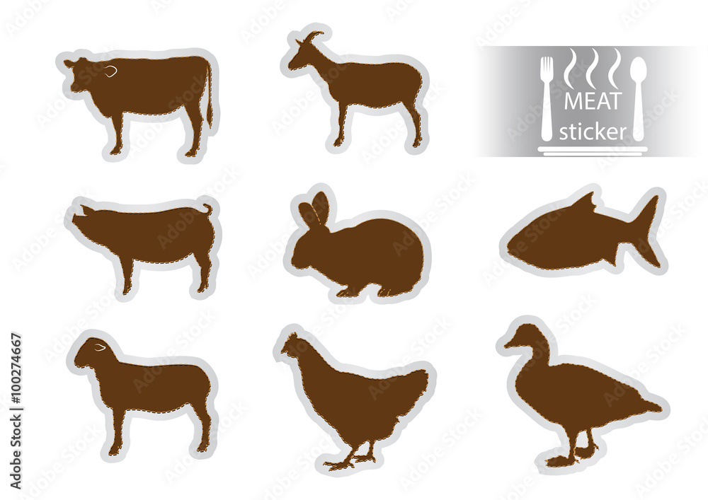 Meat stickers set Meat stickers set