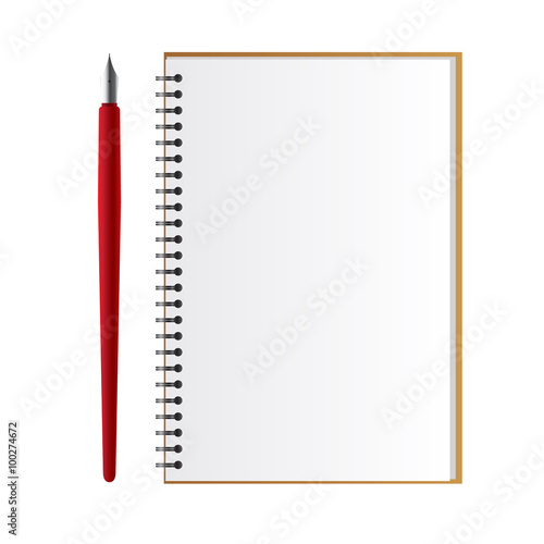 Notebook with a pen