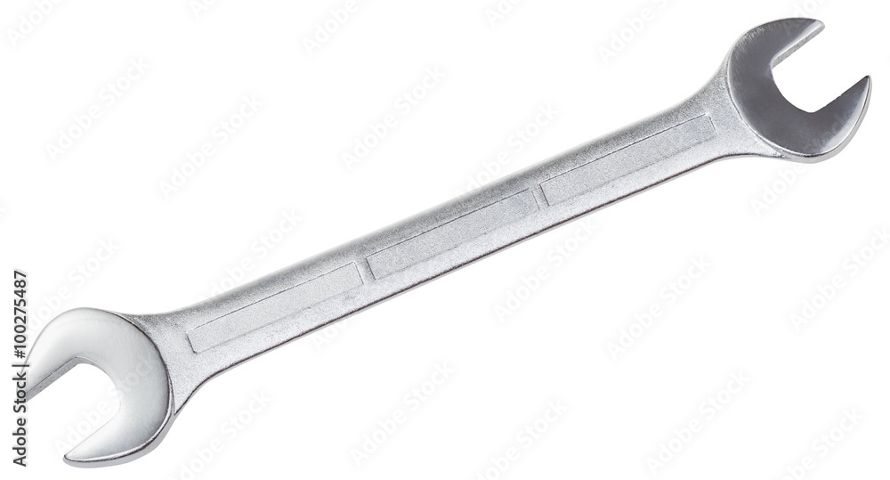 steel open-ended spanner isolated on white steel open-ended spanner isolated on white