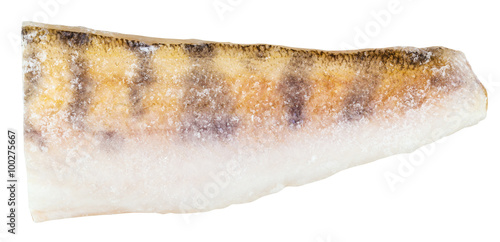 raw frozen zander (pike-perch) fillet isolated
