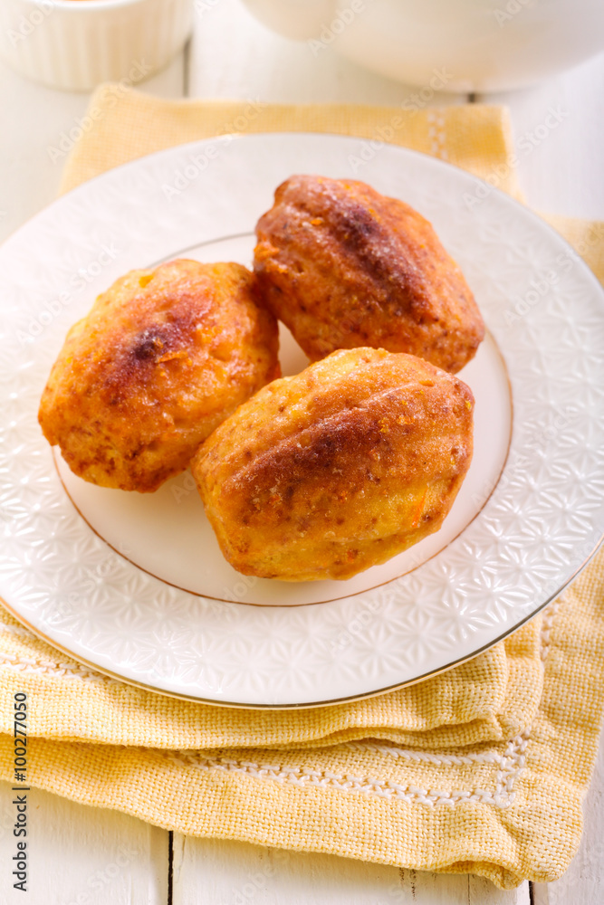 Orange cardamom madeleines