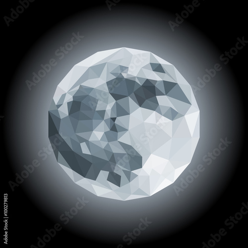 polygonal full moon on black