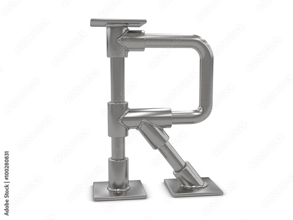 metal letter R metal letter R