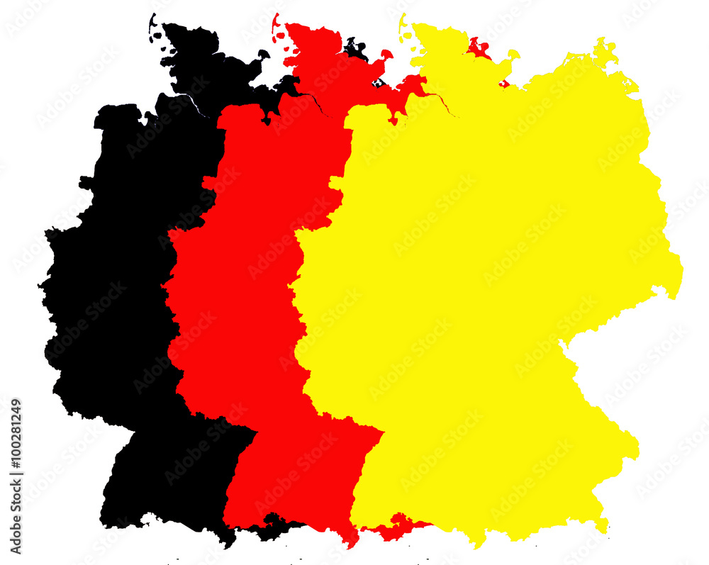 Deutschland, 3fach in Länderfarbe