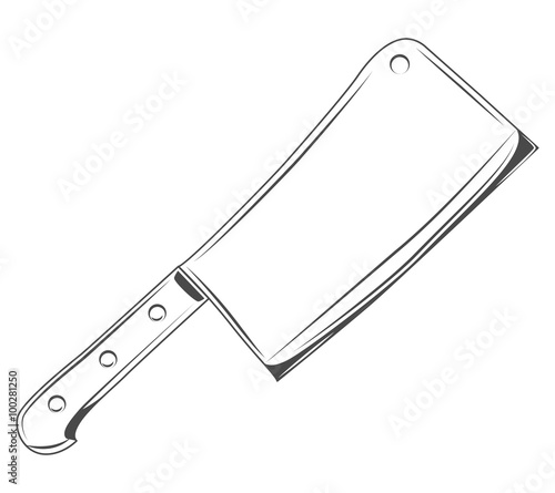 vector illustration. cleaver on a white background. meat knife
