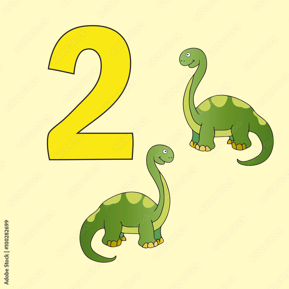 Obraz premium Number two. Two dinosaurs (Brachiosaurus).
